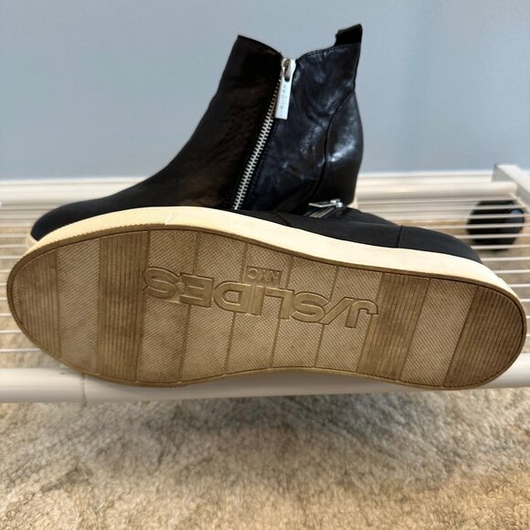 J/Slides Women's Sky Almond Toe Leather Sneaker Booties 9M - Picture 4 of 4